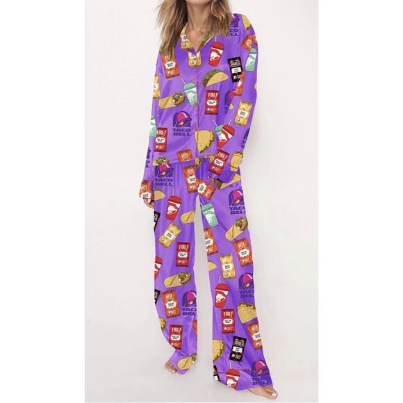 Sheshow Other - Sheshow Taco Bell Fast Food Print Pajama Set For Women Size M